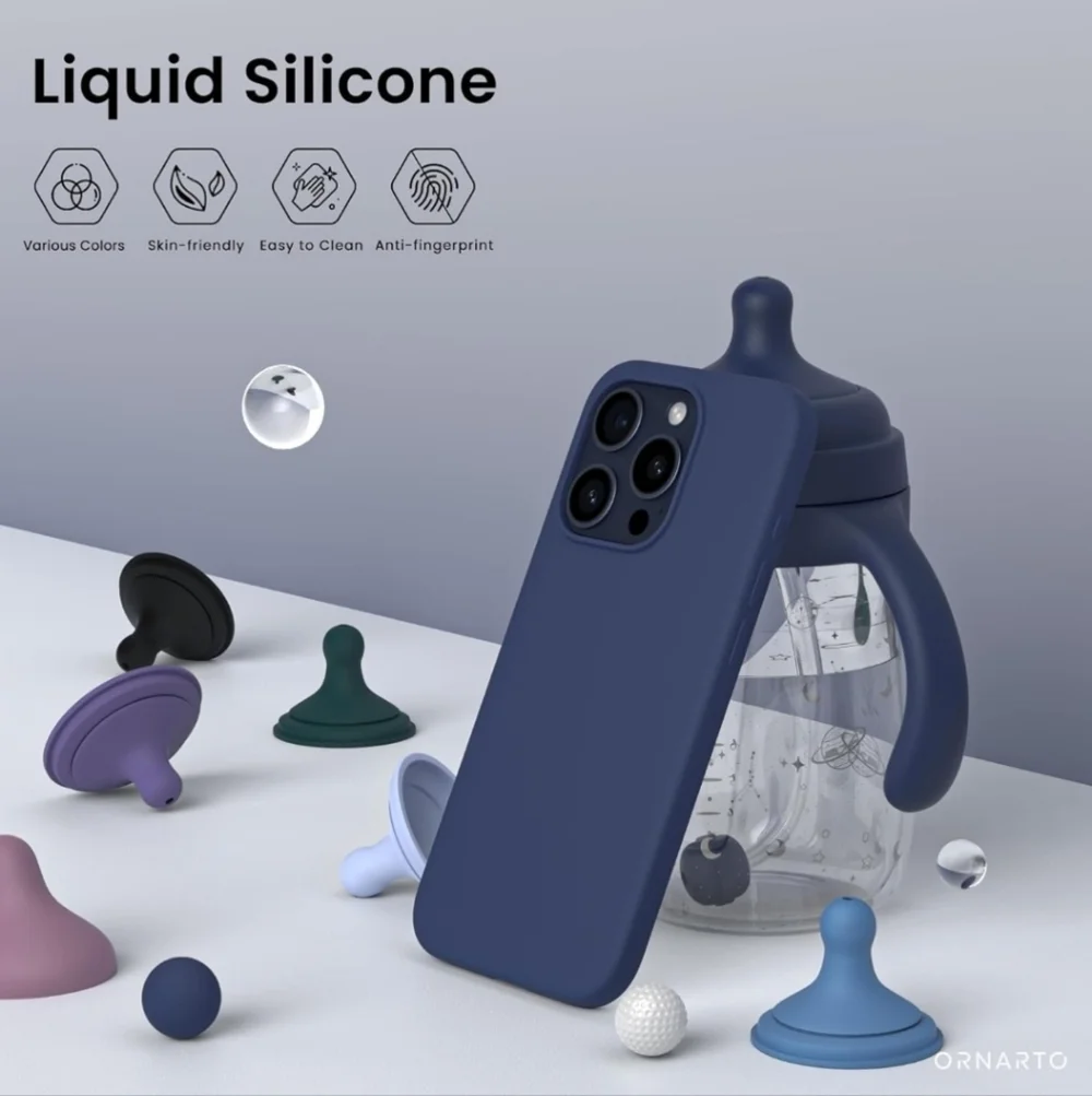 VealLife iPhone 15 Pro Max Navy Blue Silicone Phone Case